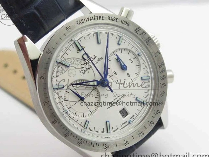 0126 AllSeason Speedmaster ’57 Co-Axial OMF 1:1 Best Edition White Dial Blue Markers A9300 (Free Leather Strap) 8132